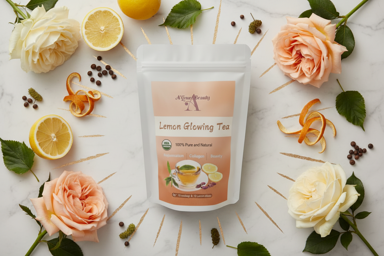 Lemon Glowing Tea – Flat Lay
