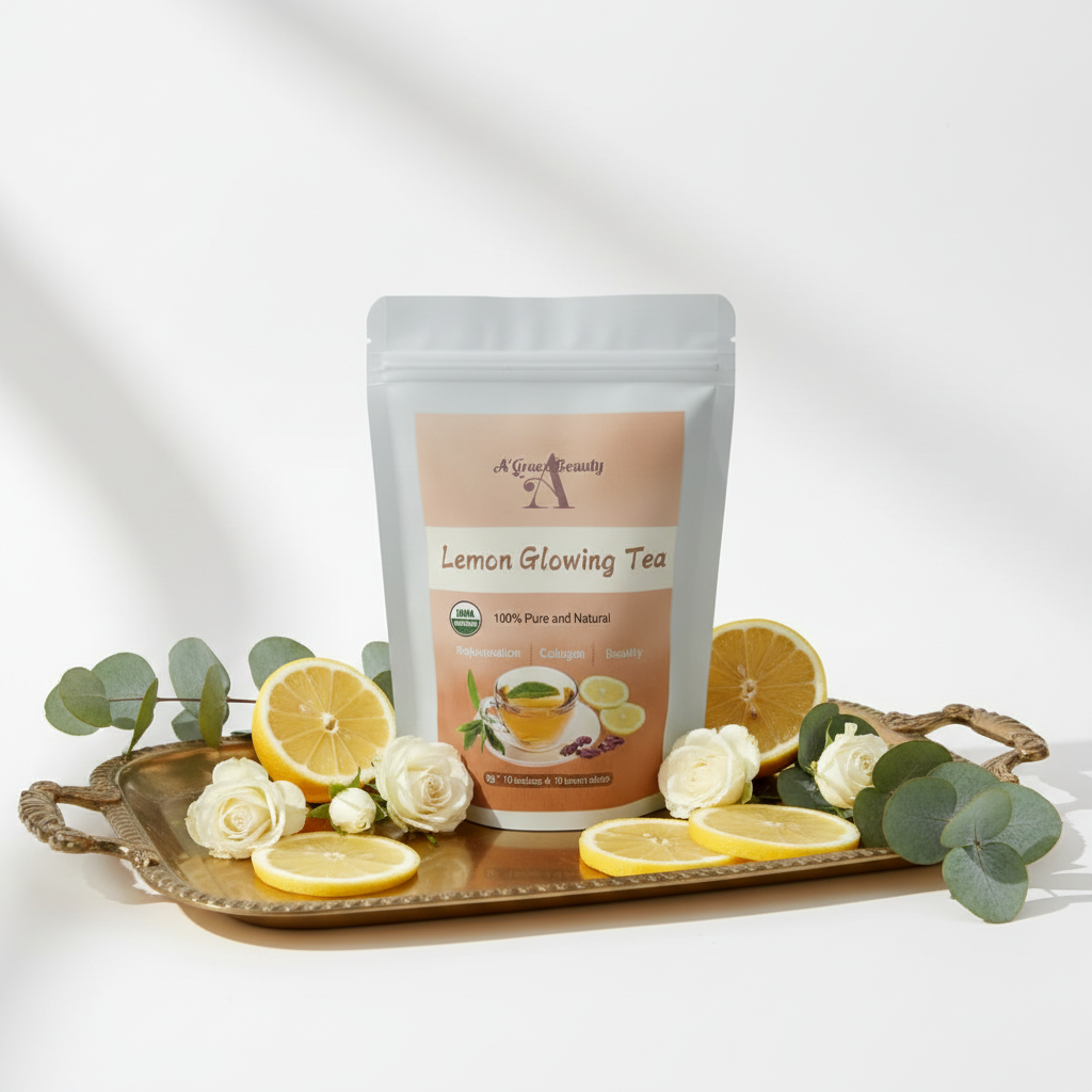 Lemon Glowing Tea – Gold Tray