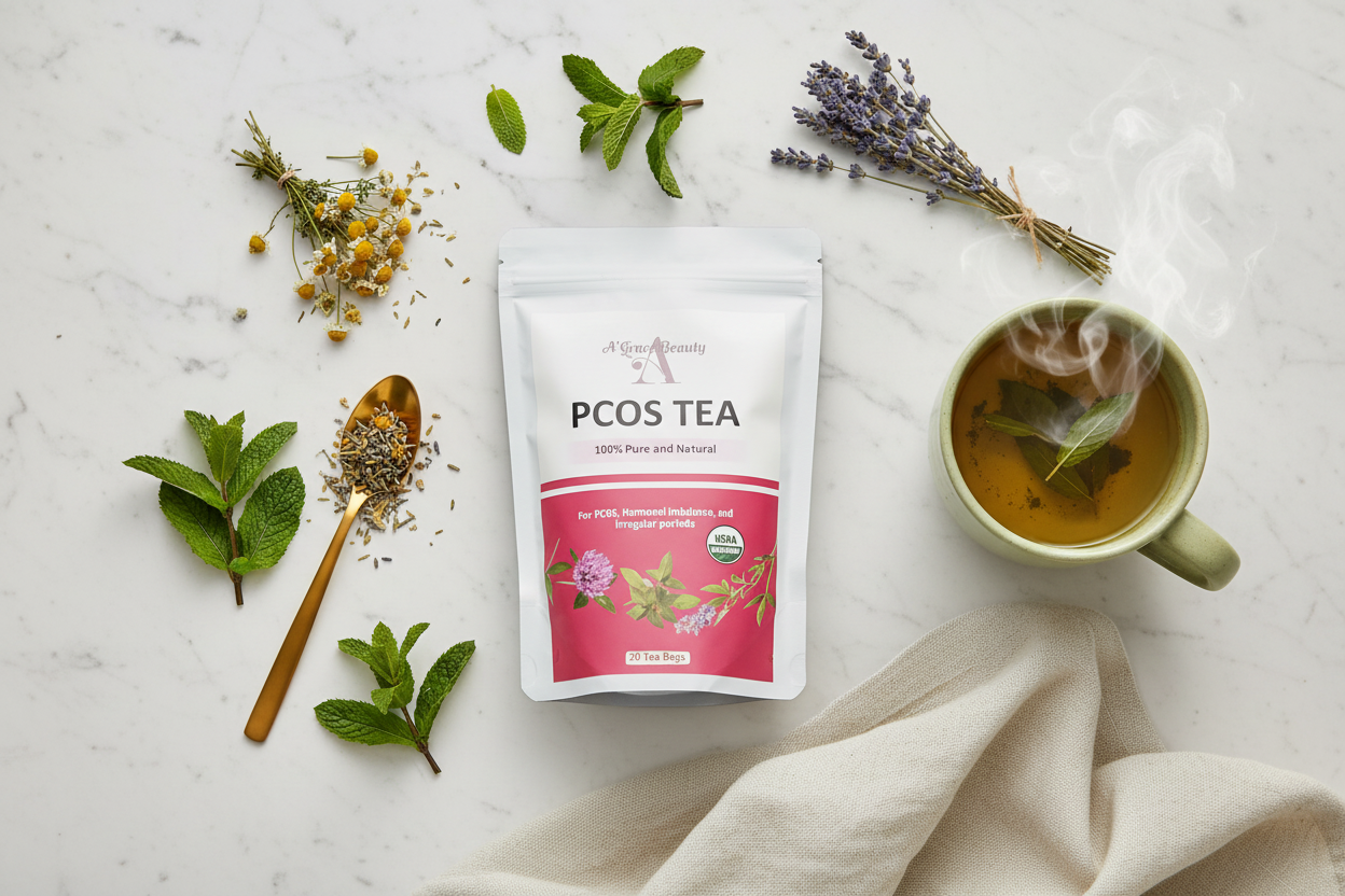 PCOS Tea Flat Lay