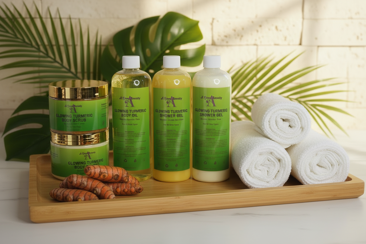 Turmeric Body Set Spa Flatlay